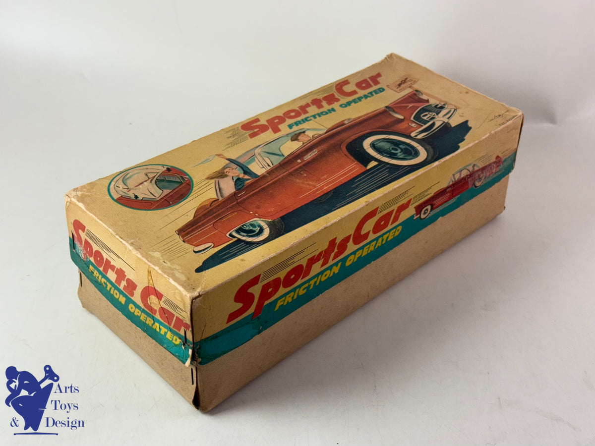 JOUET ANCIEN TN NOMURA JAPAN FORD THUNDERBIRD SPORTS CAR 1960 FRICTION 30CM