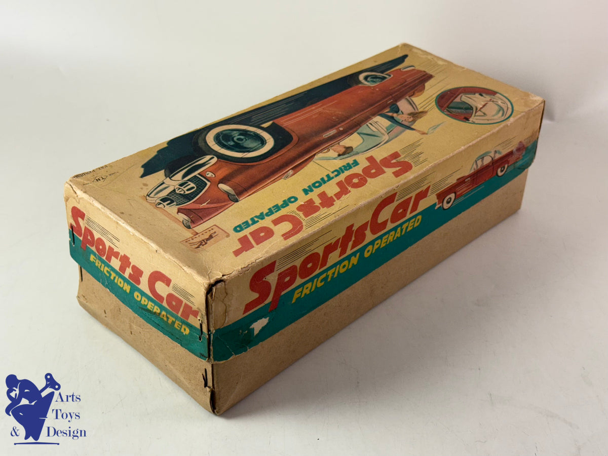 JOUET ANCIEN TN NOMURA JAPAN FORD THUNDERBIRD SPORTS CAR 1960 FRICTION 30CM