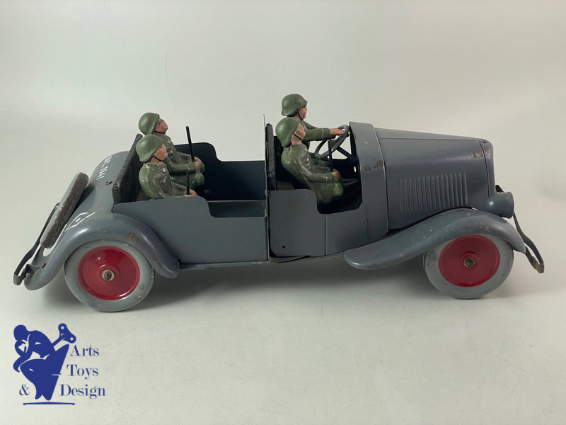 JOUET ANCIEN CITROEN 160 TRACTION MILITAIRE ALLEMANDE MECANIQUE 42CM 1941