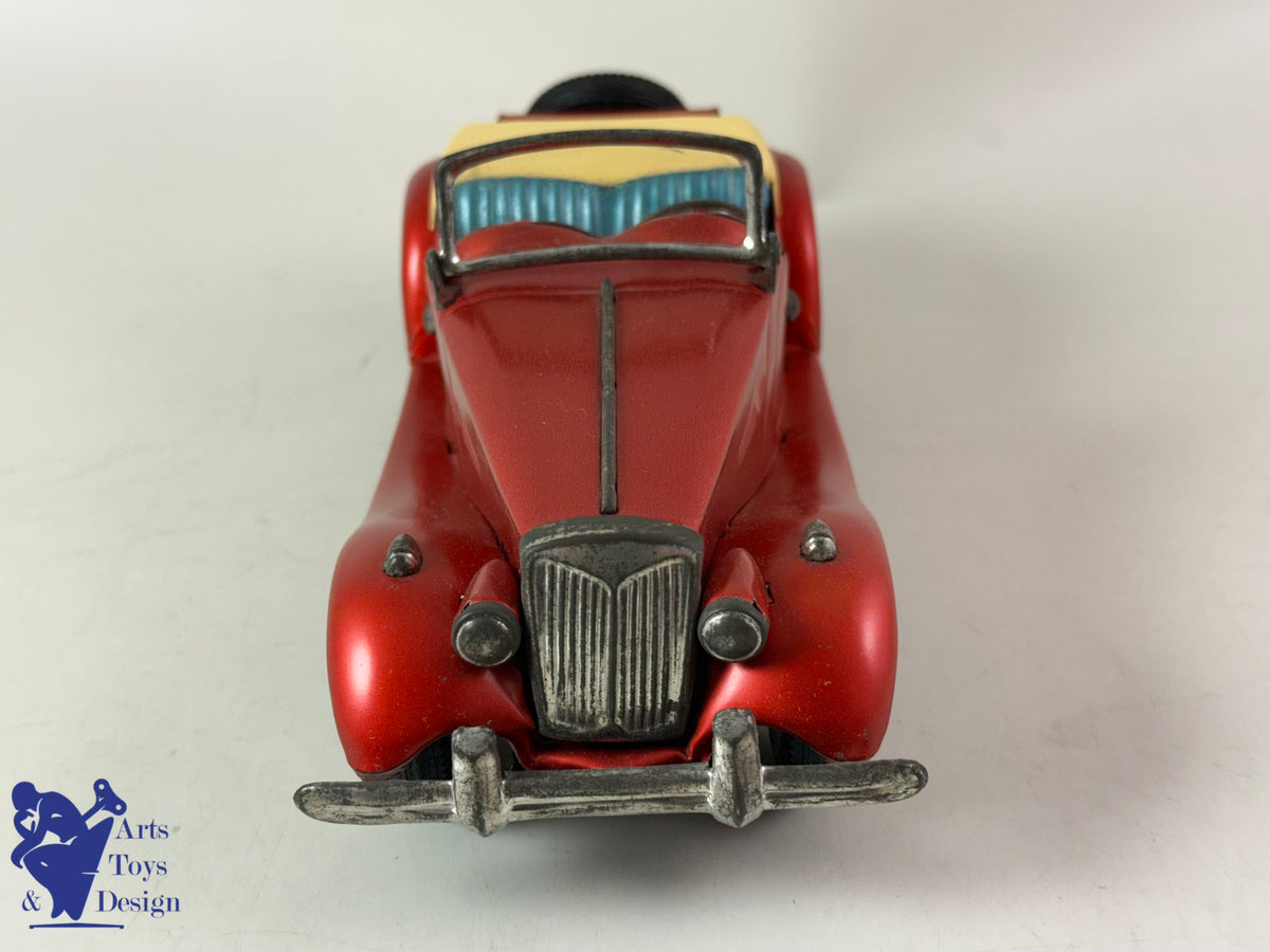 JOUET ANCIEN BANDAI JAPAN VOITURE MG MIDGET TF RED FRICTION 21CM 1950