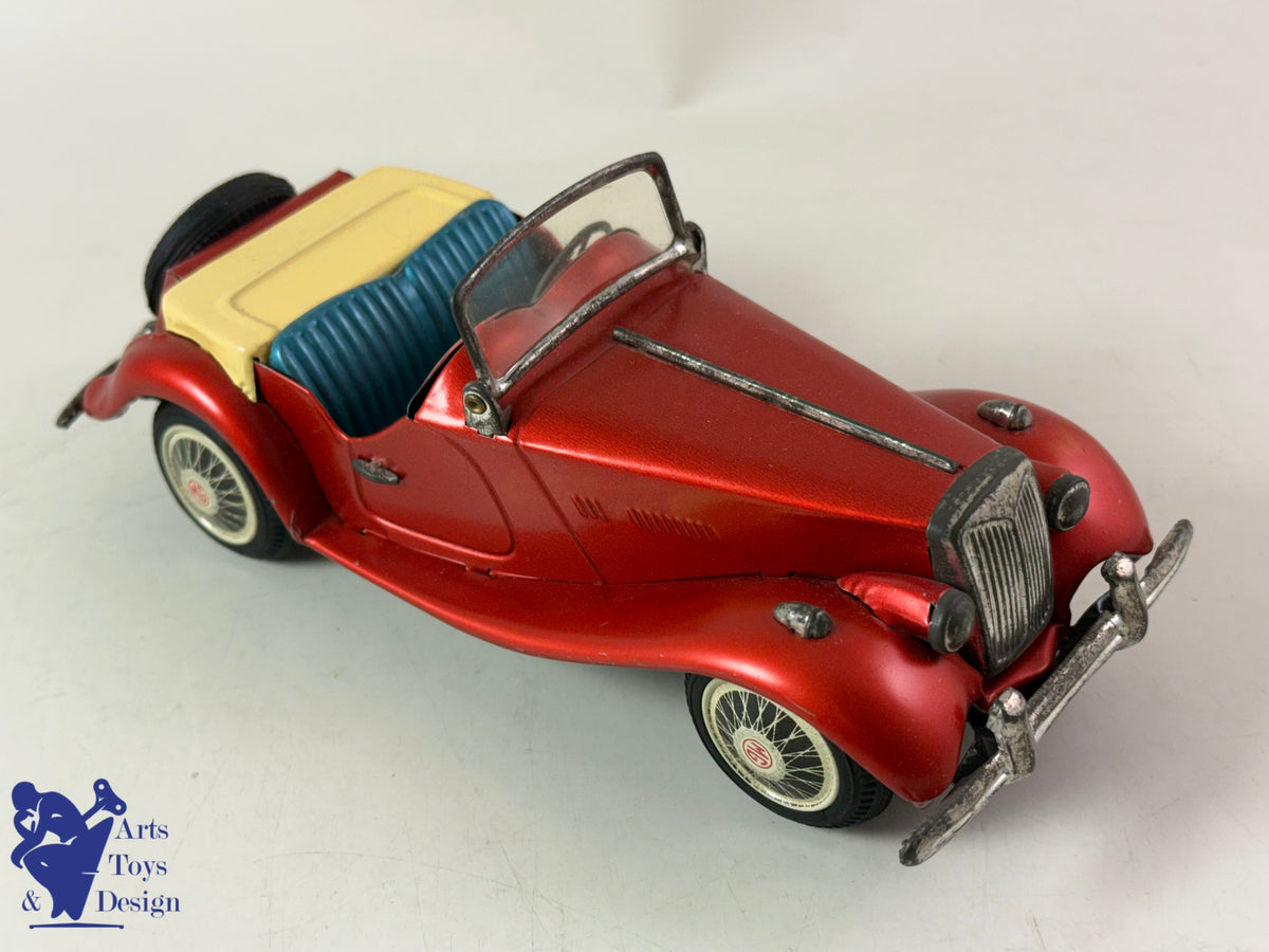 JOUET ANCIEN BANDAI JAPAN VOITURE MG MIDGET TF RED FRICTION 21CM 1950