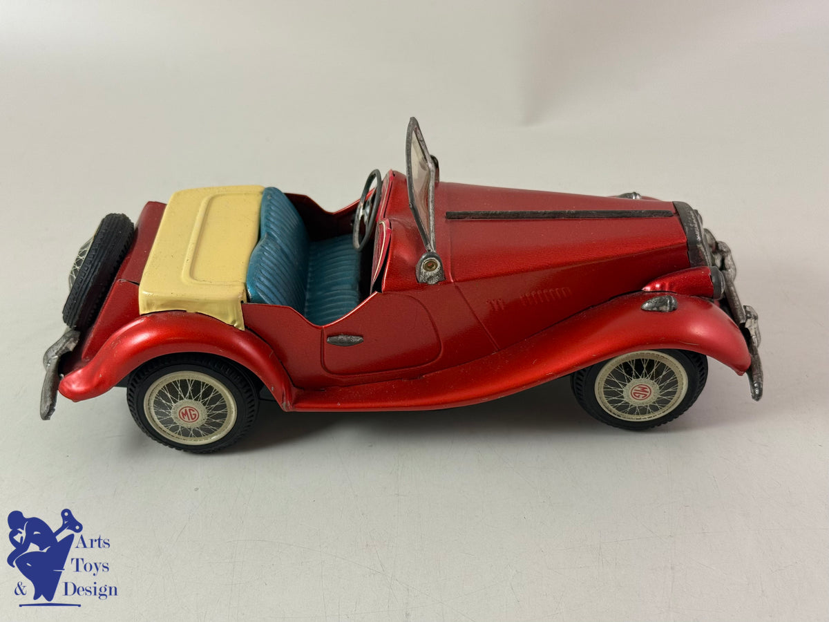 JOUET ANCIEN BANDAI JAPAN VOITURE MG MIDGET TF RED FRICTION 21CM 1950
