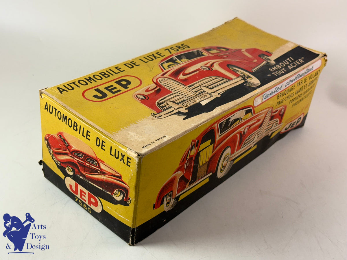 JOUET ANCIEN JEP 7585 VOITURE DELAHAYE GRIS VERS 1950 34CM MECANIQUE