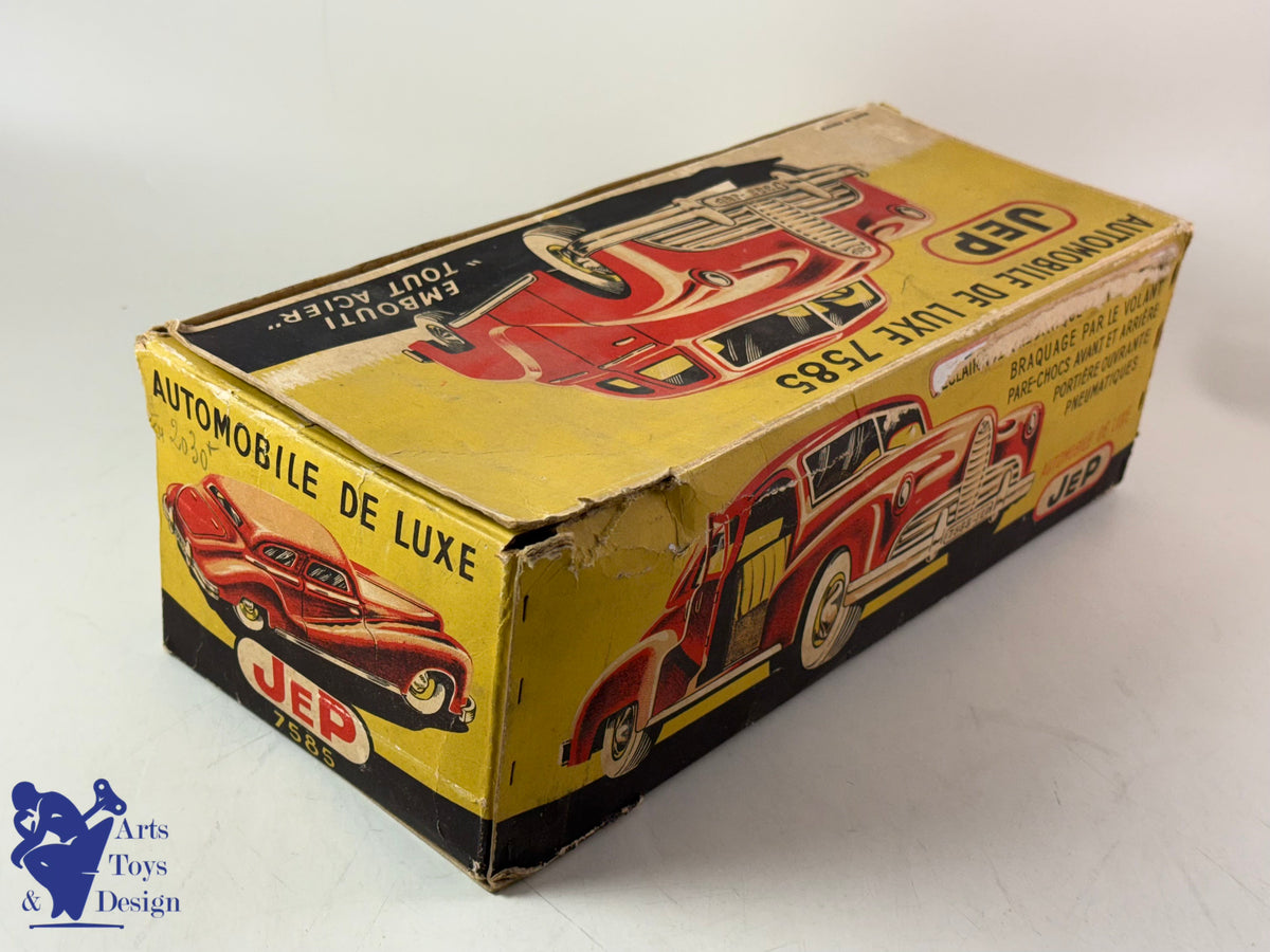 JOUET ANCIEN JEP 7585 VOITURE DELAHAYE GRIS VERS 1950 34CM MECANIQUE