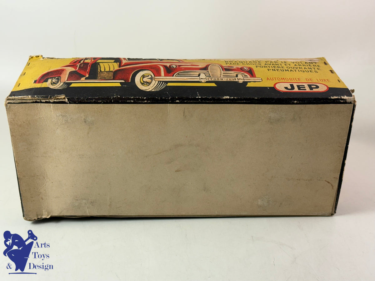 JOUET ANCIEN JEP 7585 VOITURE DELAHAYE GRIS VERS 1950 34CM MECANIQUE