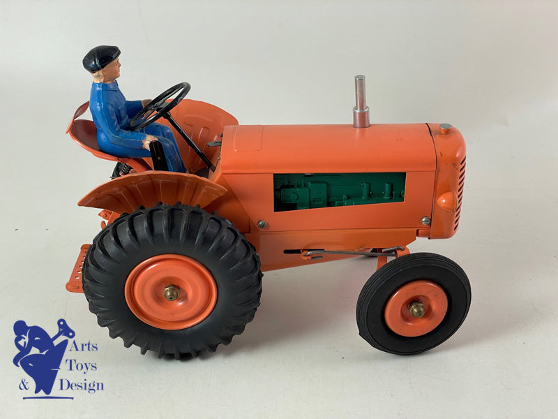 Antique toys CIJ 8/52 very rare orange/green electric tractor at 1/10 ° 1960