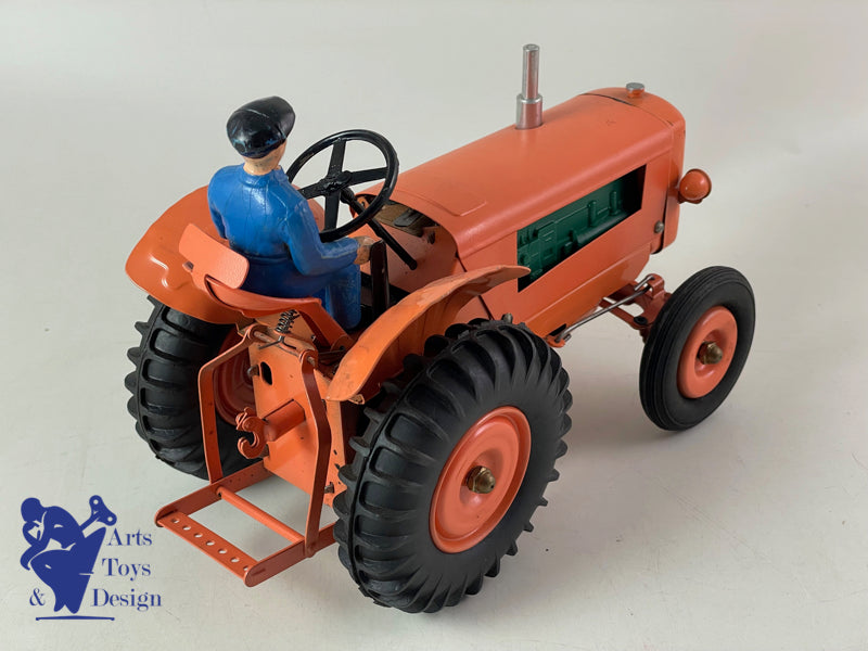 Antique toys CIJ 8/52 very rare orange/green electric tractor at 1/10 ° 1960