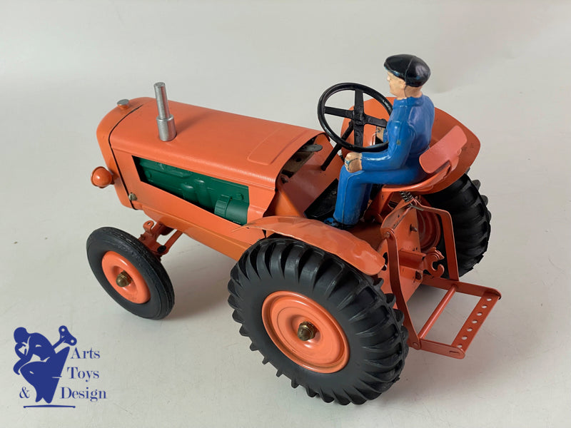 Antique toys CIJ 8/52 very rare orange/green electric tractor at 1/10 ° 1960