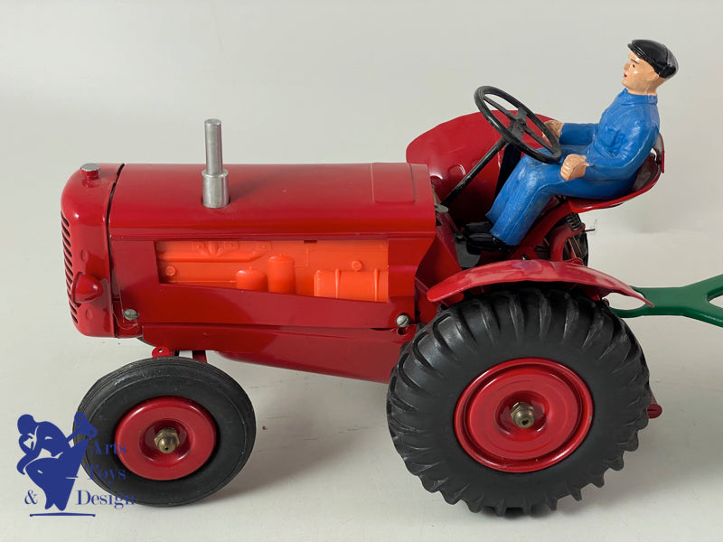 Antique toys CIJ 8/52 very rare electric tractor with water tank trailer 1/10 ° 1960