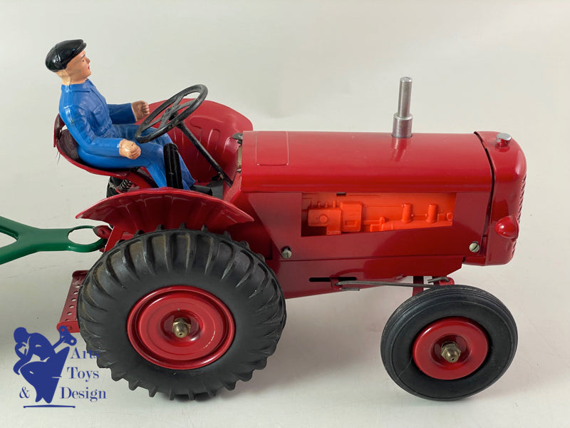 Antique toys CIJ 8/52 very rare electric tractor with water tank trailer 1/10 ° 1960