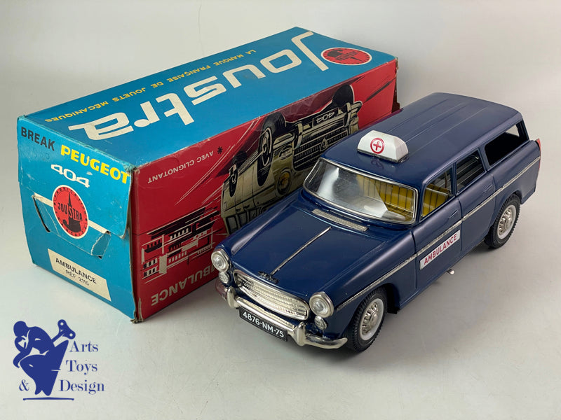 JOUET ANCIEN JOUSTRA 2115 TRES RARE PEUGEOT 404 AMBULANCE FRICTION VERS 1962