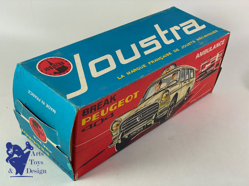 JOUET ANCIEN JOUSTRA 2115 TRES RARE PEUGEOT 404 AMBULANCE FRICTION VERS 1962