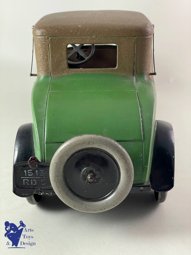 Antique toys Citroen False Cabriolet C6 1/10 ° 2 tones of mechanical green around 1929