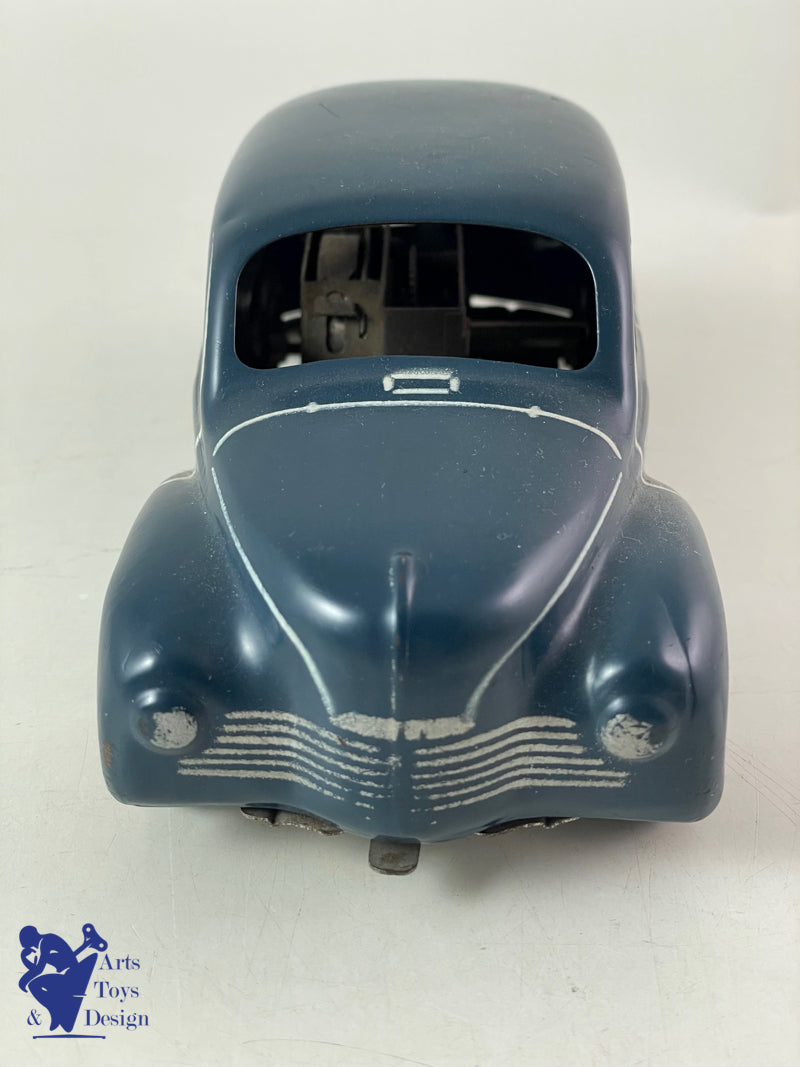 Antique toys CIJ 5/48 Renault 4cv dark Blue clockwork 18cm circa 1950