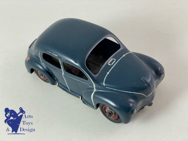 Antique toys CIJ 5/48 Renault 4cv dark Blue clockwork 18cm circa 1950