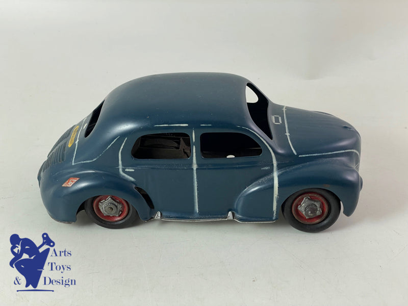 Antique toys CIJ 5/48 Renault 4cv dark Blue clockwork 18cm circa 1950