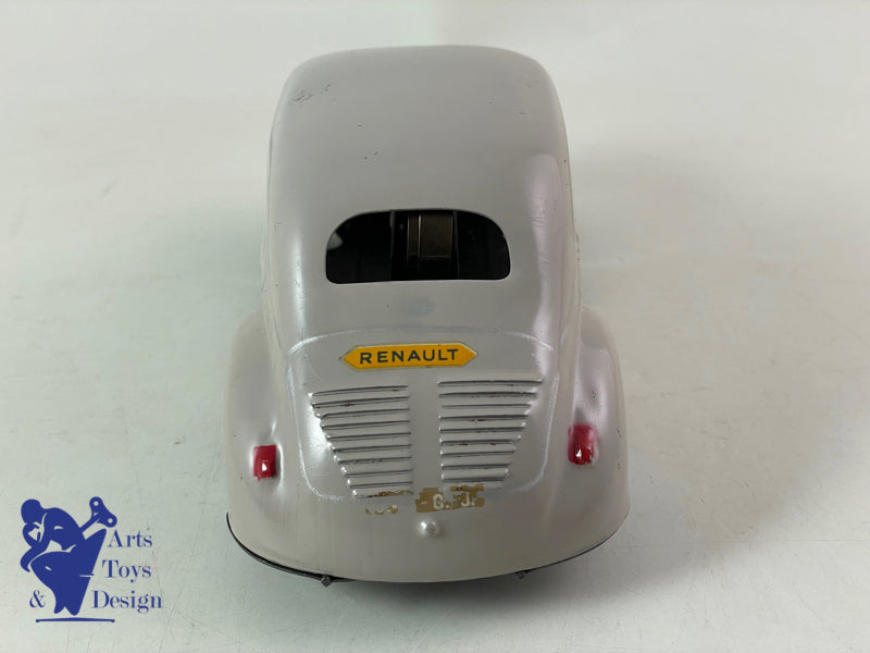 Antique toys CIJ 5/48 RENAULT 4CV light gray clockwork 18cm circa 1950