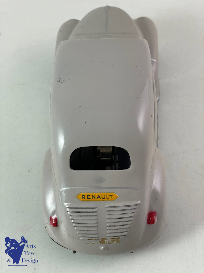 Antique toys CIJ 5/48 RENAULT 4CV light gray clockwork 18cm circa 1950