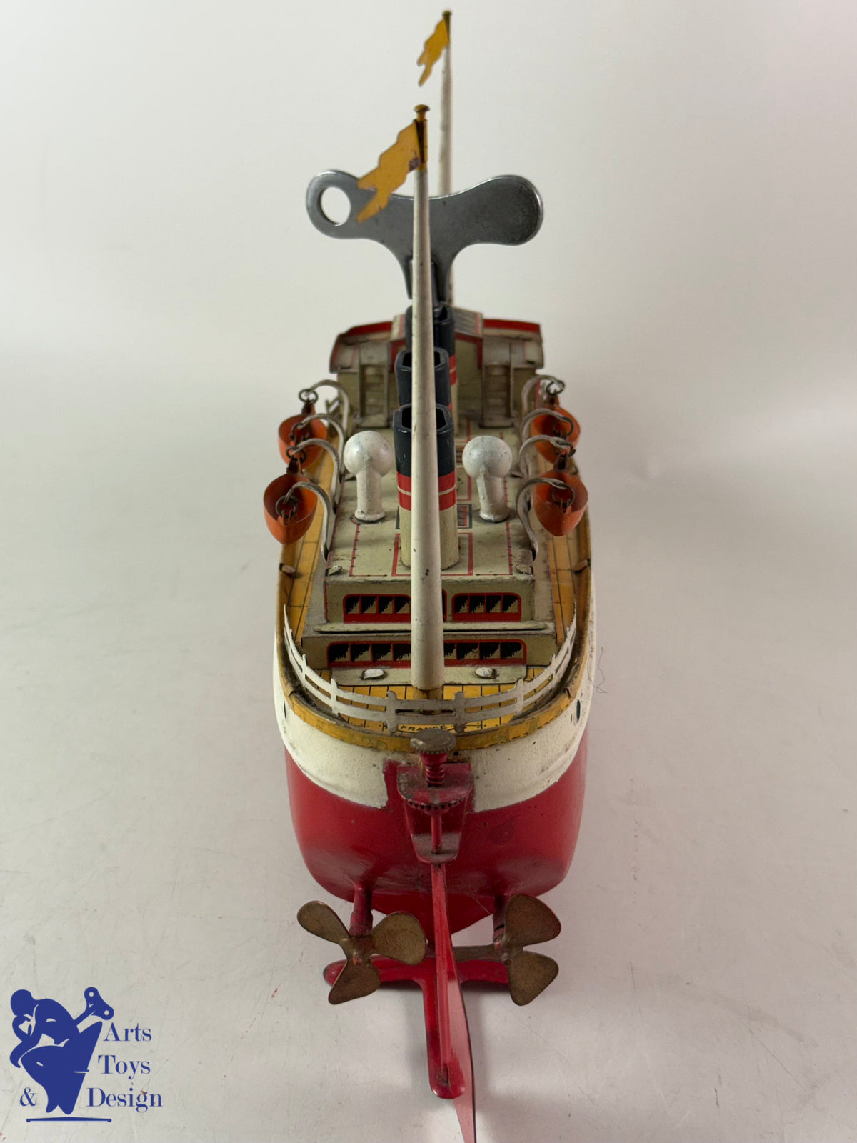 JOUET ANCIEN JEP 912/5 BATEAU TRANSATLANTIQUE MECANIQUE C1930 34CM
