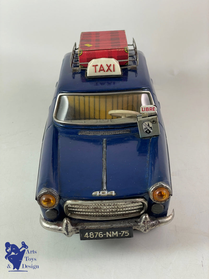 JOUET ANCIEN JOUSTRA 2083 PEUGEOT 404 TAXI GALERIE ELECTRIQUE 30CM VERS 1960