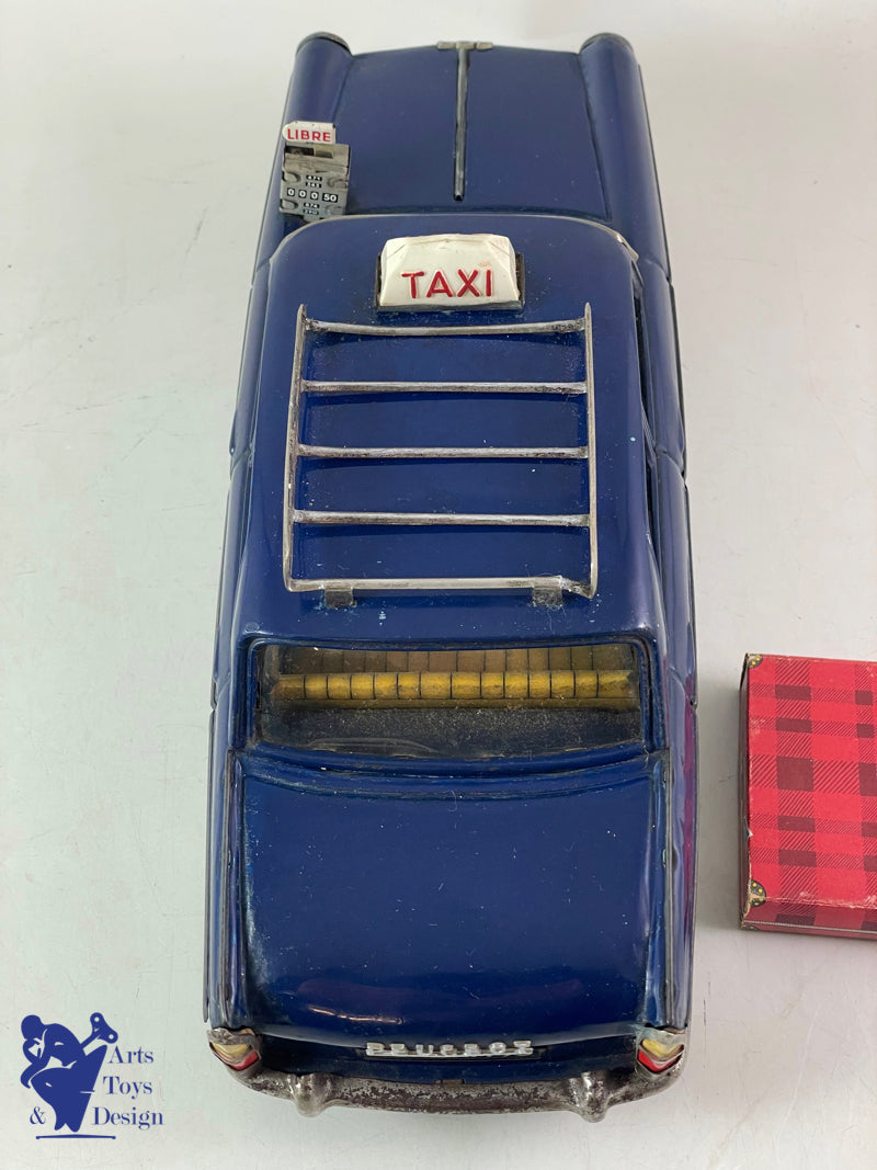 JOUET ANCIEN JOUSTRA 2083 PEUGEOT 404 TAXI GALERIE ELECTRIQUE 30CM VERS 1960