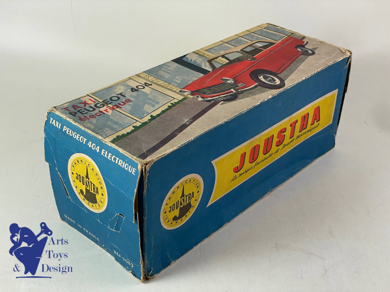 JOUET ANCIEN JOUSTRA 2083 PEUGEOT 404 TAXI GALERIE ELECTRIQUE 30CM VERS 1960