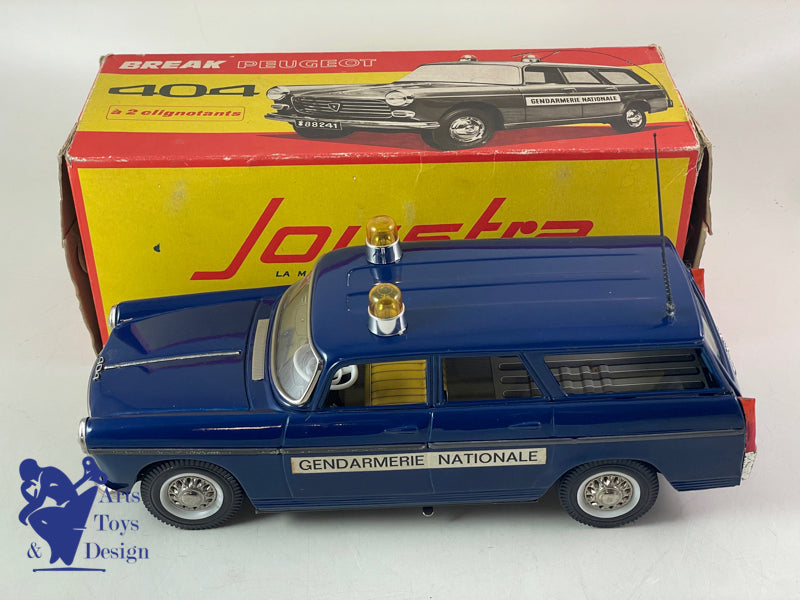 JOUET ANCIEN JOUSTRA 2213 PEUGEOT 404 BREAK GENDARMERIE 30CM VERS 1960