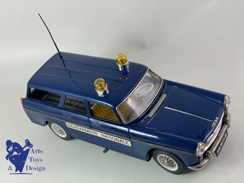 JOUET ANCIEN JOUSTRA 2213 PEUGEOT 404 BREAK GENDARMERIE 30CM VERS 1960