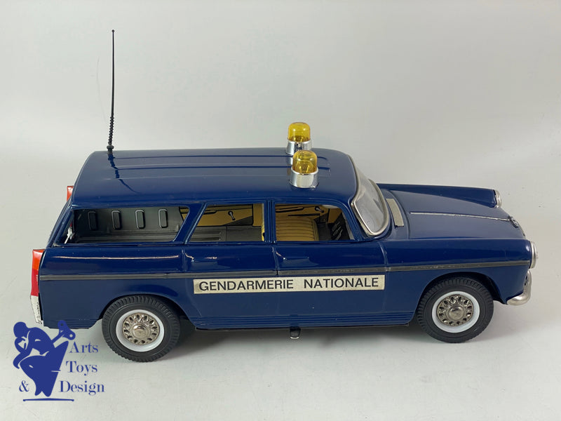 JOUET ANCIEN JOUSTRA 2213 PEUGEOT 404 BREAK GENDARMERIE 30CM VERS 1960