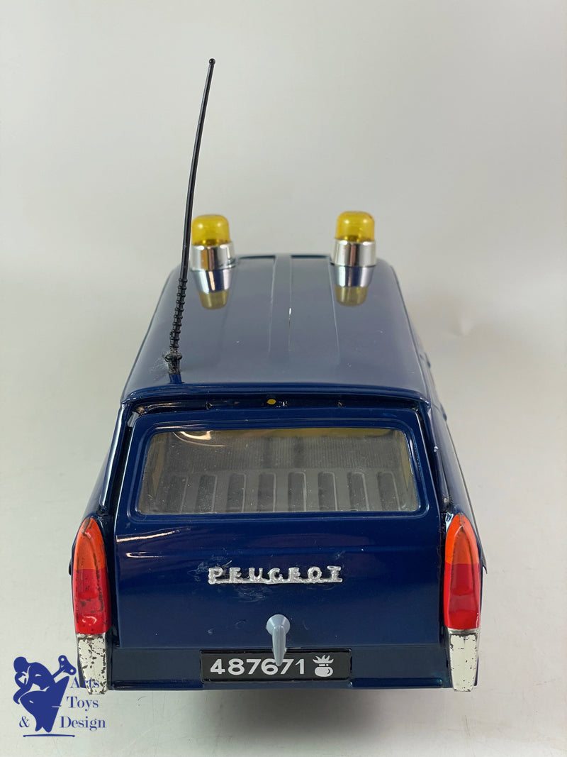 JOUET ANCIEN JOUSTRA 2213 PEUGEOT 404 BREAK GENDARMERIE 30CM VERS 1960