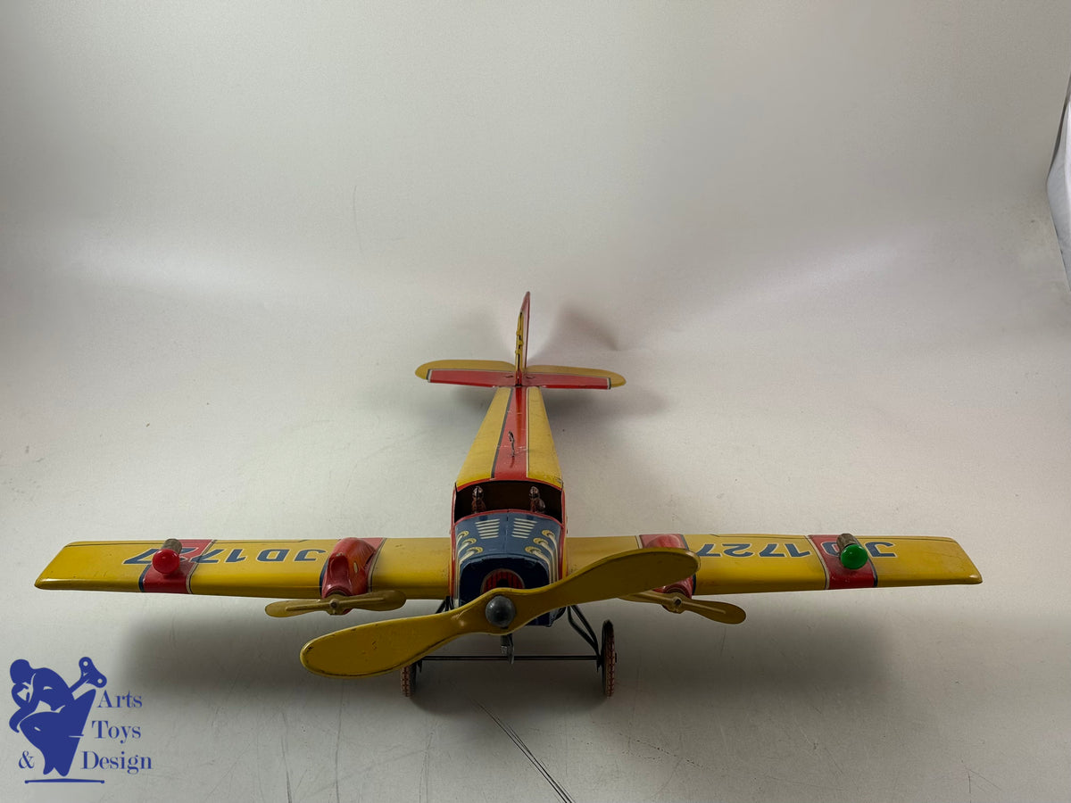 JOUET ANCIEN DISTLER RARE AVION JD 1727 E 51CM MECANIQUE C.1933