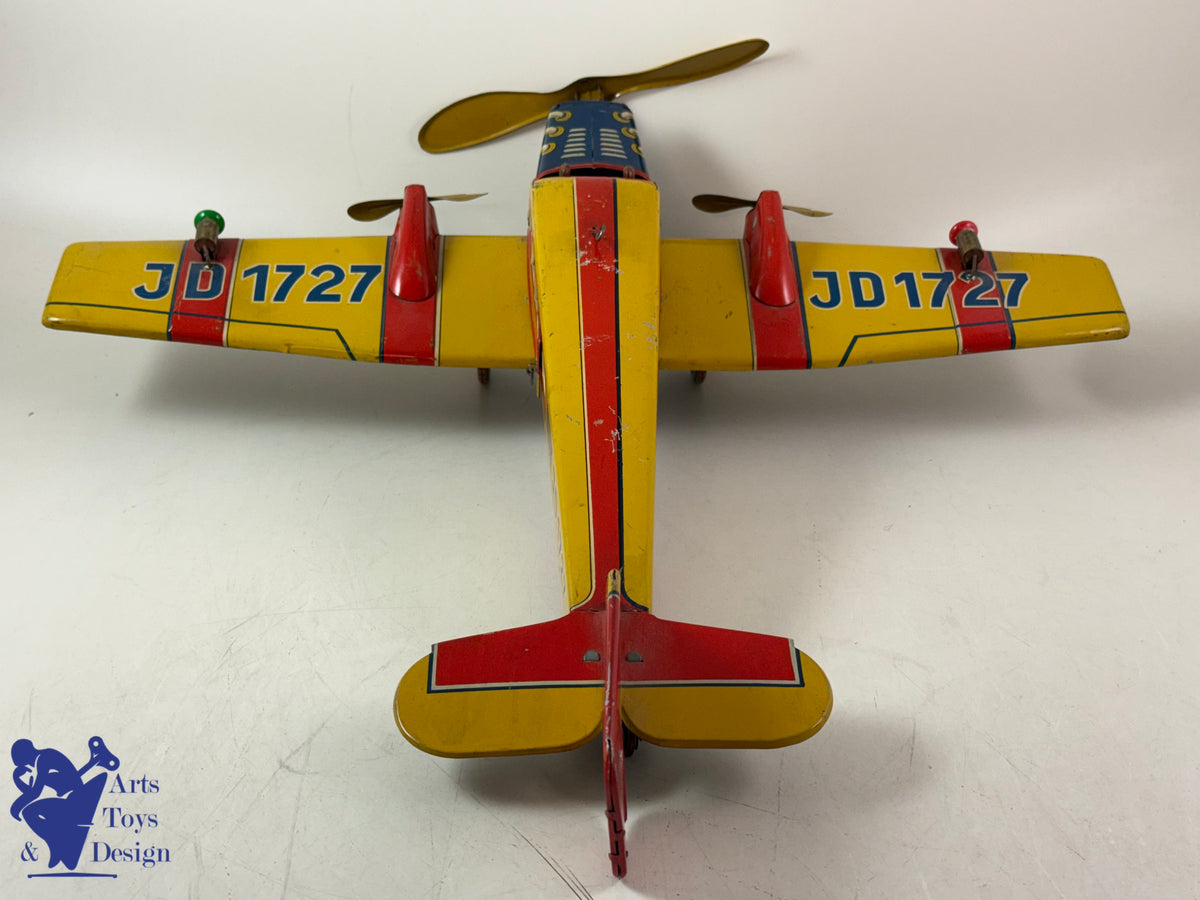 JOUET ANCIEN DISTLER RARE AVION JD 1727 E 51CM MECANIQUE C.1933