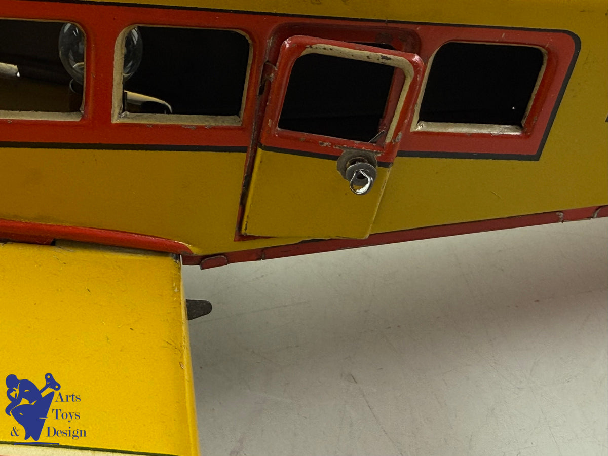 JOUET ANCIEN DISTLER RARE AVION JD 1727 E 51CM MECANIQUE C.1933