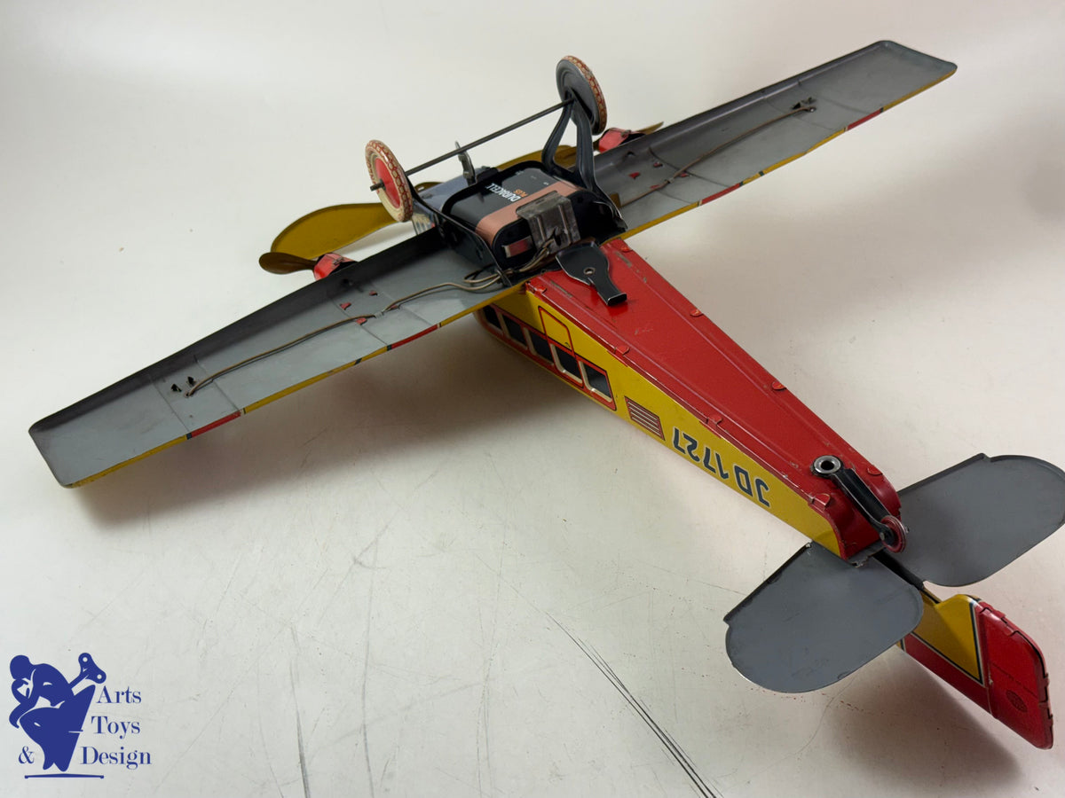 JOUET ANCIEN DISTLER RARE AVION JD 1727 E 51CM MECANIQUE C.1933
