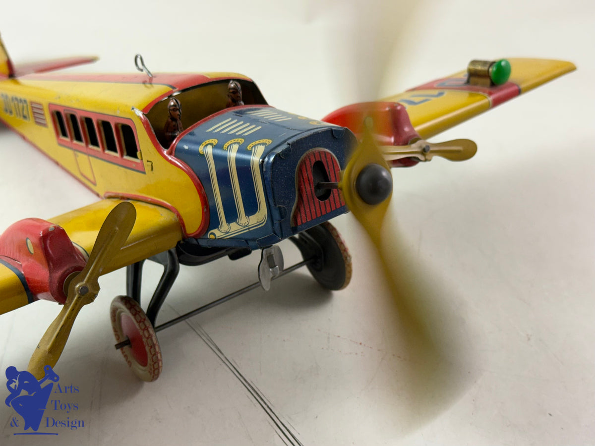 JOUET ANCIEN DISTLER RARE AVION JD 1727 E 51CM MECANIQUE C.1933