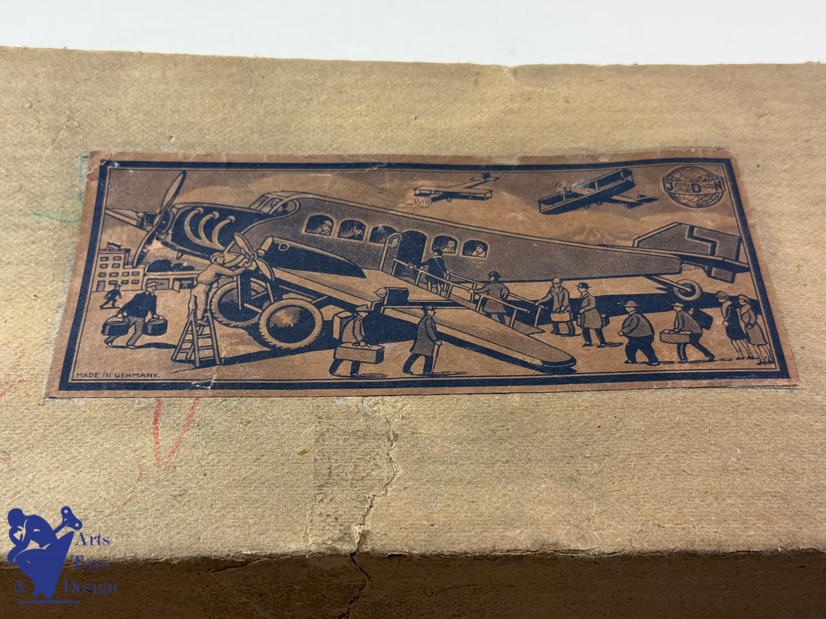 JOUET ANCIEN DISTLER RARE AVION JD 1727 E 51CM MECANIQUE C.1933