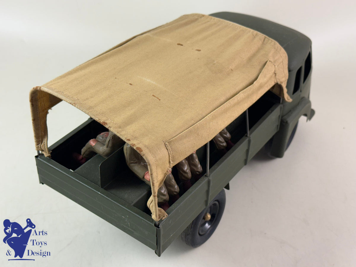 JOUET ANCIEN CIJ RENAULT SAVIEM MILITAIRE AV CUISINE ROULANTE C.1960 ENV 50CM