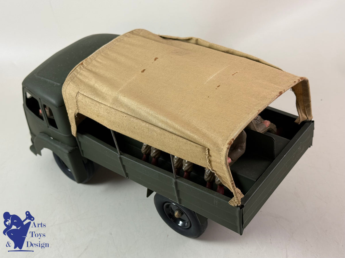 JOUET ANCIEN CIJ RENAULT SAVIEM MILITAIRE AV CUISINE ROULANTE C.1960 ENV 50CM