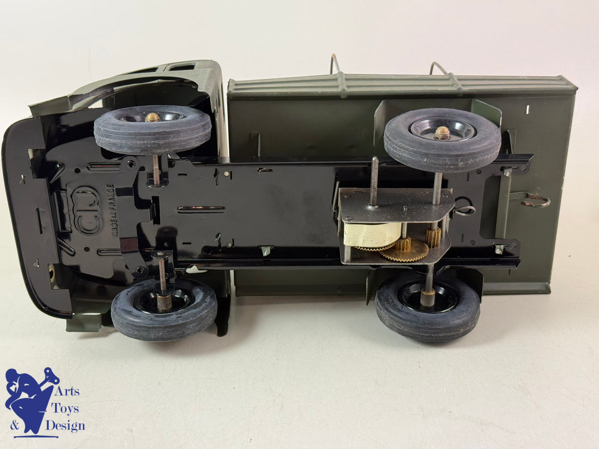 JOUET ANCIEN CIJ RENAULT SAVIEM MILITAIRE AV CUISINE ROULANTE C.1960 ENV 50CM