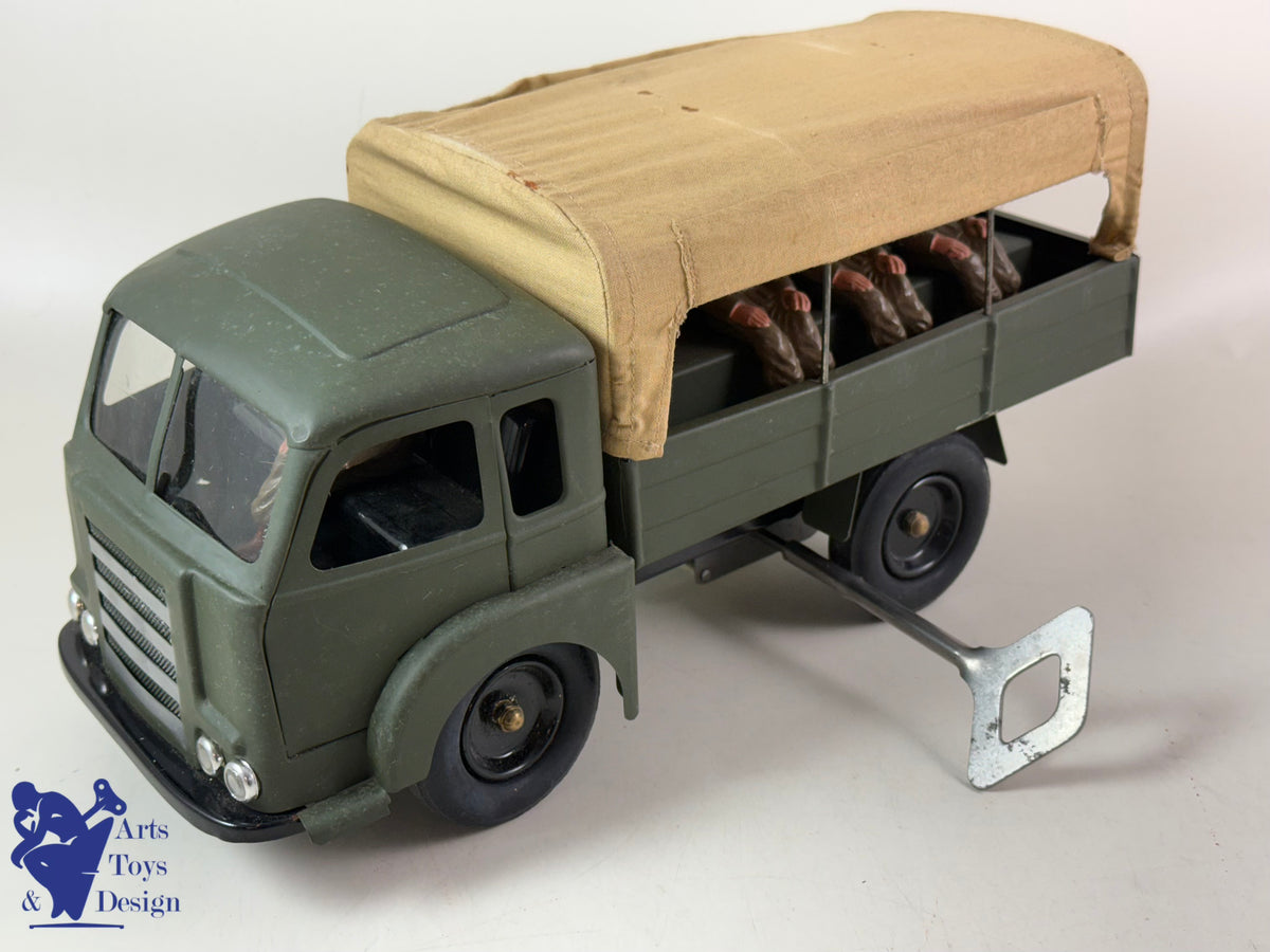 JOUET ANCIEN CIJ RENAULT SAVIEM MILITAIRE AV CUISINE ROULANTE C.1960 ENV 50CM