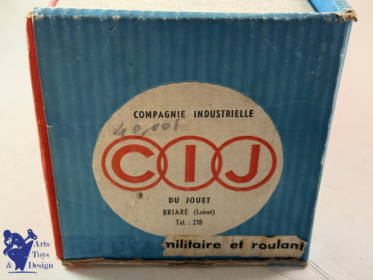 JOUET ANCIEN CIJ RENAULT SAVIEM MILITAIRE AV CUISINE ROULANTE C.1960 ENV 50CM
