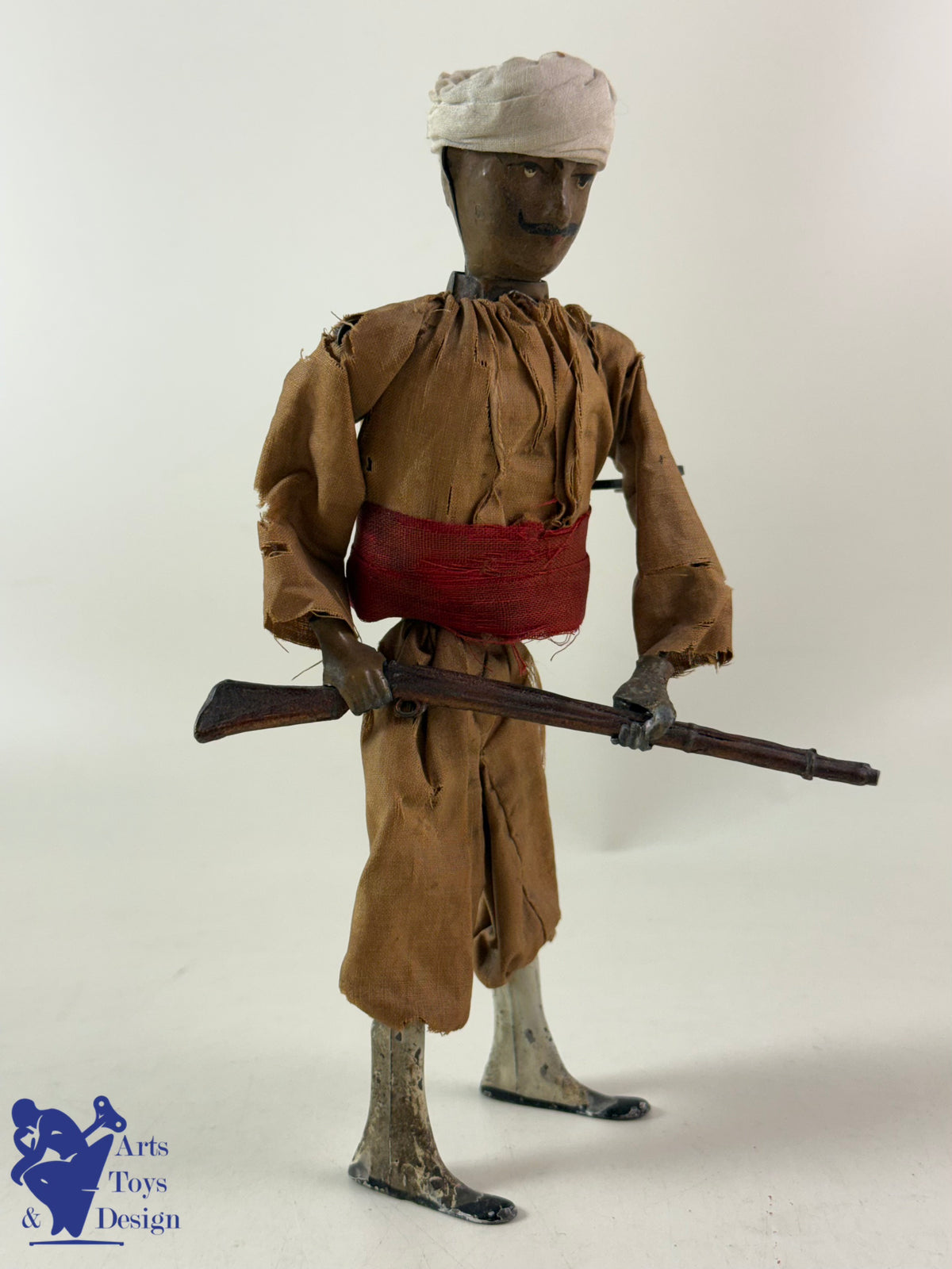 JOUET ANCIEN RARISSIME FERNAND MARTIN REF 238 SOLDAT MAROCAIN C.1913 H20CM