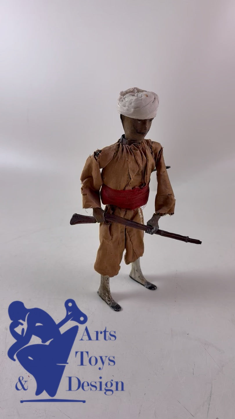 JOUET ANCIEN RARISSIME FERNAND MARTIN REF 238 SOLDAT MAROCAIN C.1913 H20CM
