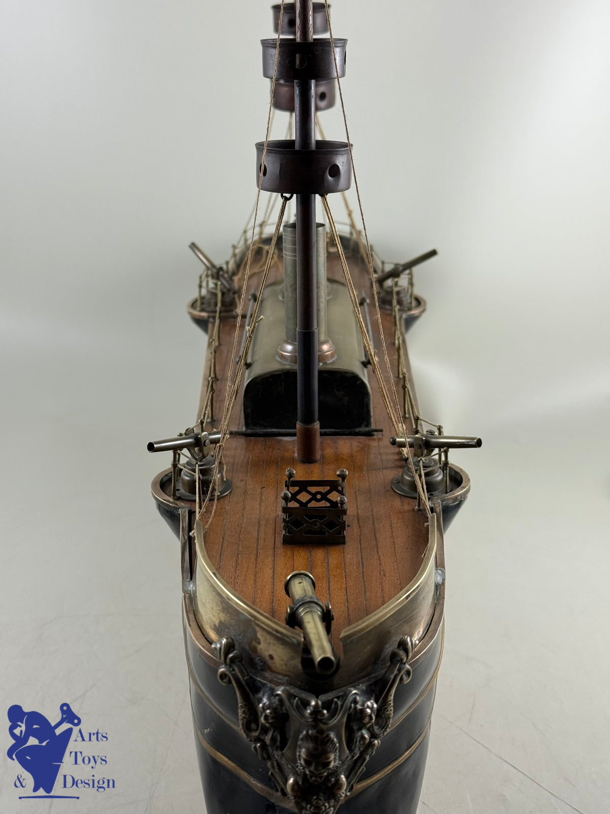 Antique toys MAURAISIN RADIGUET VERY RARE STEAMBOAT LARGE CUIRASSE C1880