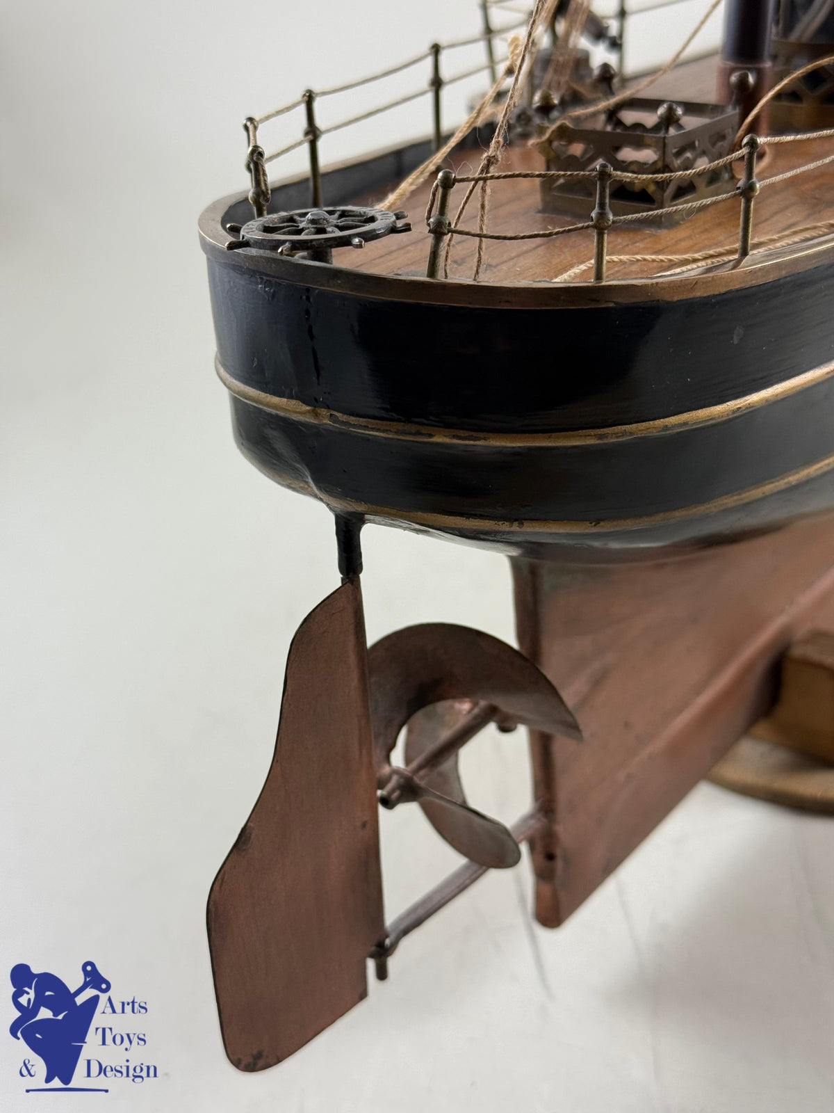 Antique toys MAURAISIN RADIGUET VERY RARE STEAMBOAT LARGE CUIRASSE C1880