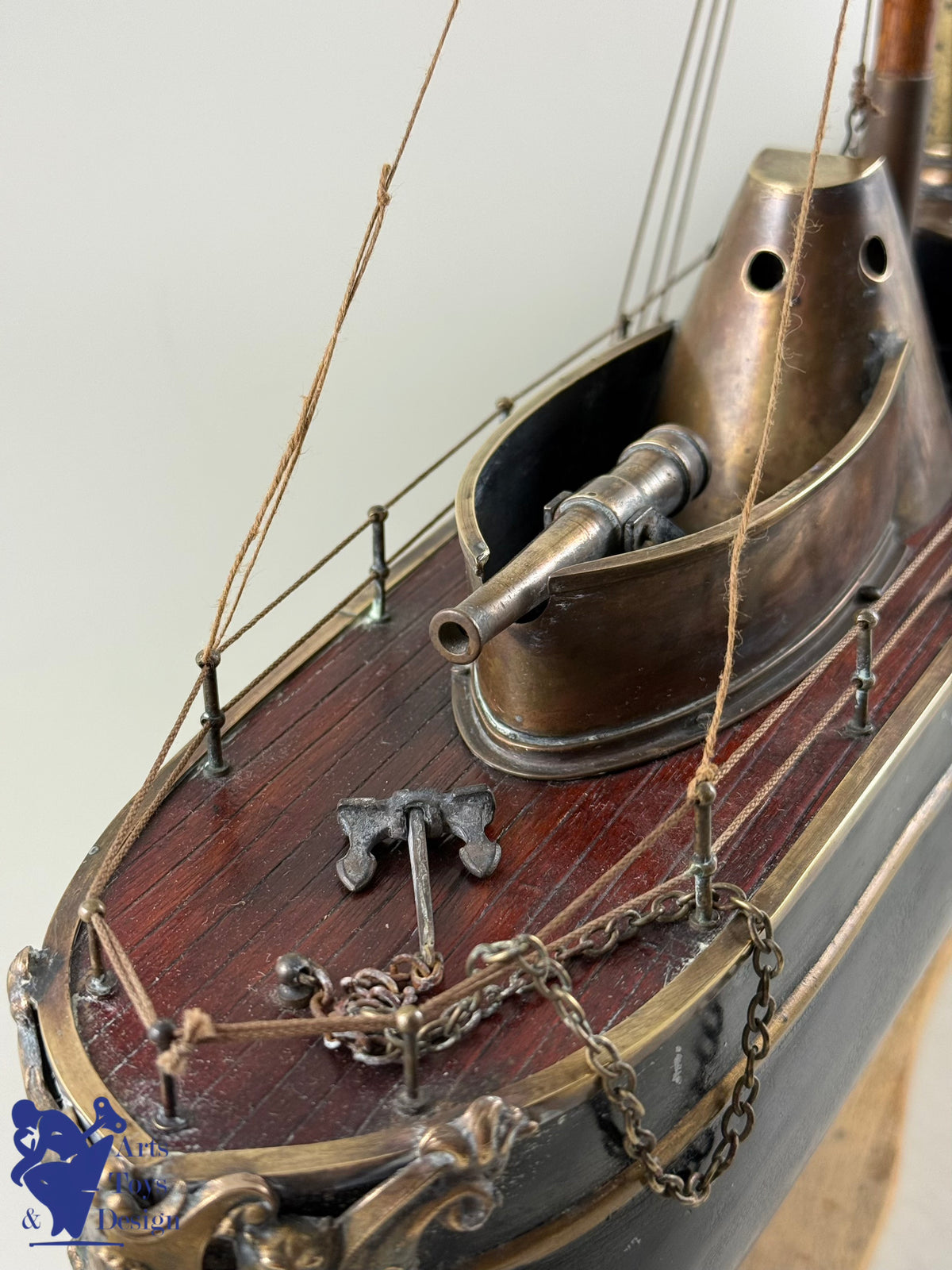 Antique toys MAURAISIN RADIGUET VERY RARE STEAMBOAT ARMORED GUNBOAT C1880