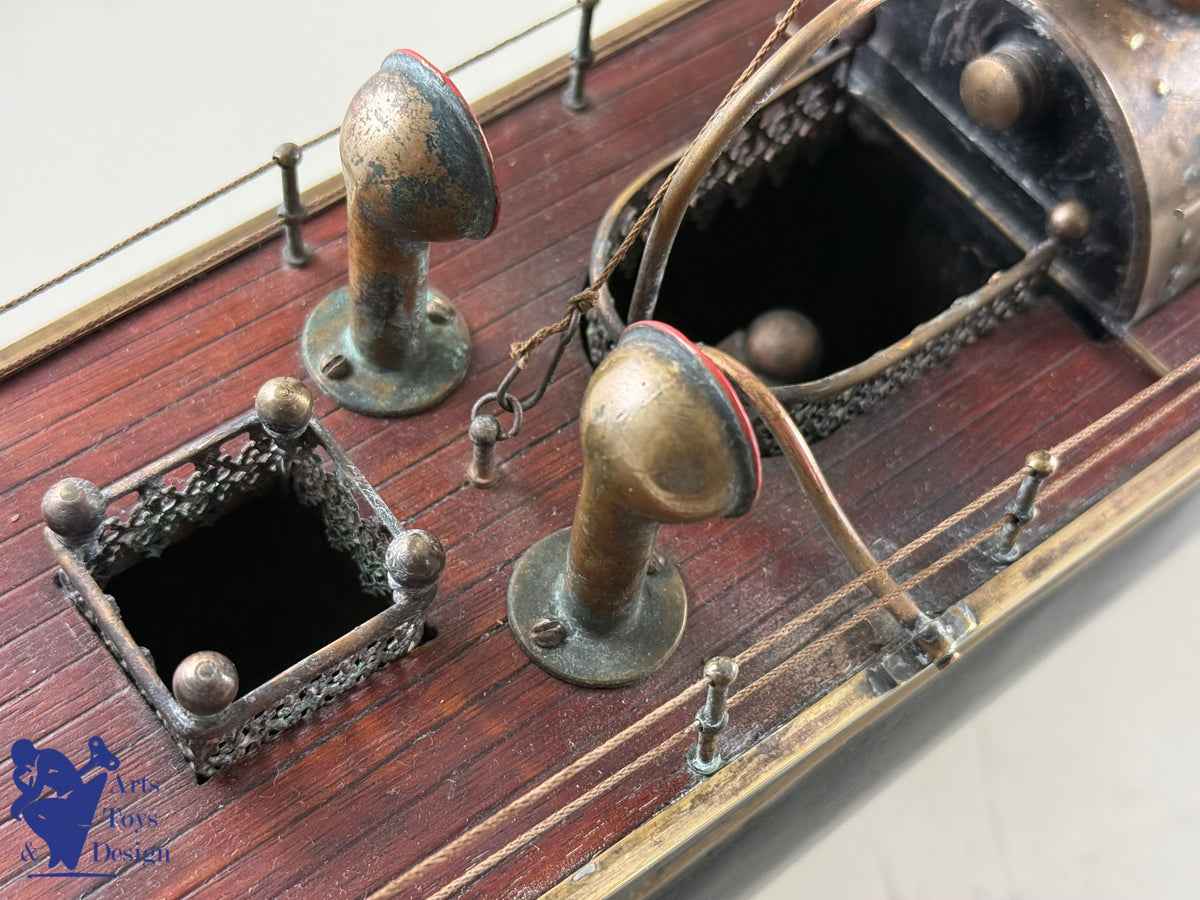 Antique toys MAURAISIN RADIGUET VERY RARE STEAMBOAT ARMORED GUNBOAT C1880