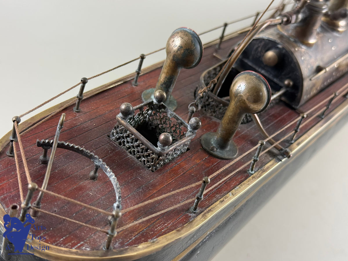 Antique toys MAURAISIN RADIGUET VERY RARE STEAMBOAT ARMORED GUNBOAT C1880