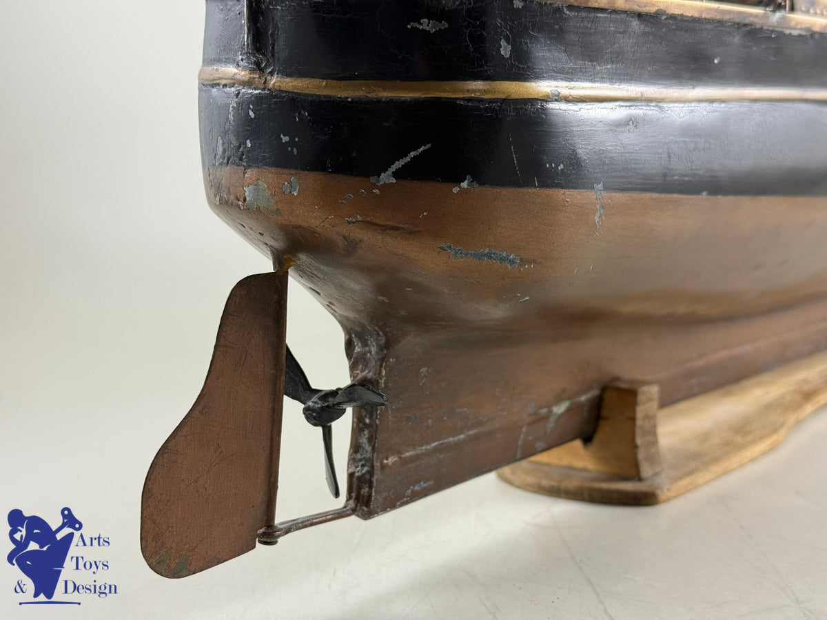 Antique toys MAURAISIN RADIGUET VERY RARE STEAMBOAT ARMORED GUNBOAT C1880