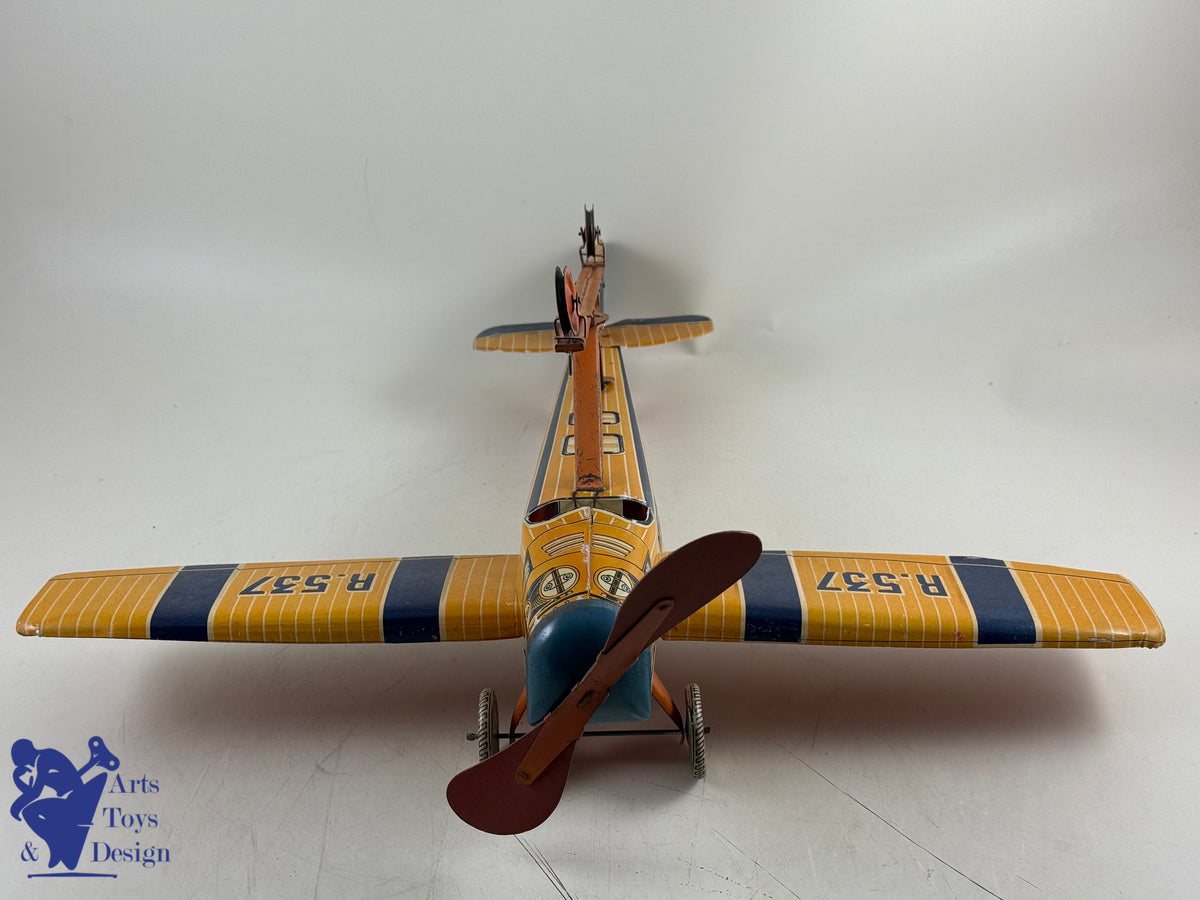 Antique toys GR UNIS FRANCE RARE PLANE WIRE 46CM rubber 1932
